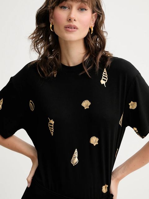 Never Fully Dressed sukienka Leia kolor czarny maxi prosta NFDDR2207