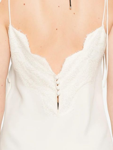 Valentino Garavani lace-trim top - Neutrals