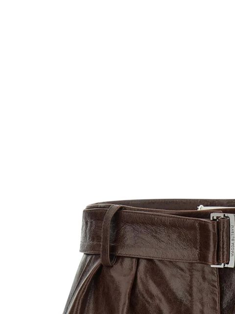 Magda Butrym belted leather shorts - Brown