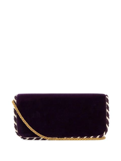 Valentino Garavani Locò velvet clutch bag - Purple - zdjęcie produktu nr 2