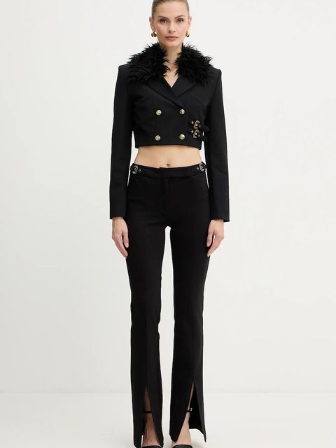 Versace Jeans Couture marynarka kolor czarny dwurzędowa gładka 79HAQ700 N0356