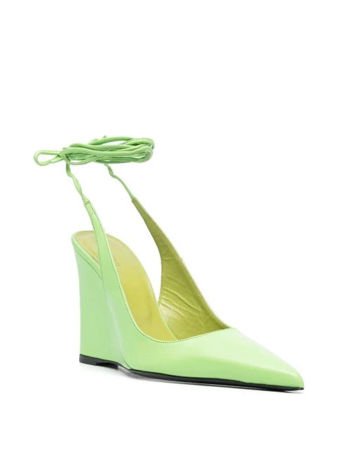 BY FAR Vaughn slingback wedge pumps - Green
