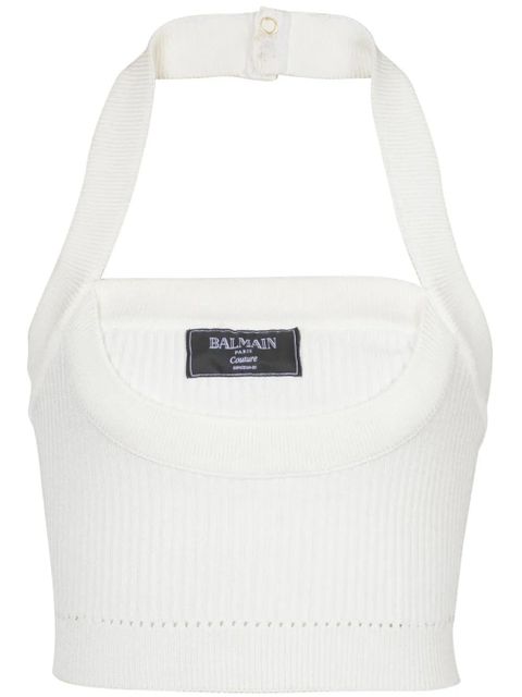 Balmain ribbed halterneck top - White - zdjęcie produktu nr 1