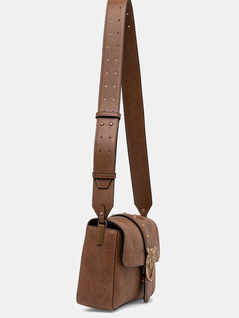 Pinko torebka skórzana kolor brązowy 104524 A2C2