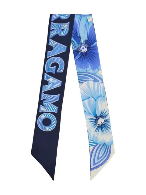 Ferragamo Brezza-print silk scarf - Blue - zdjęcie produktu nr 1