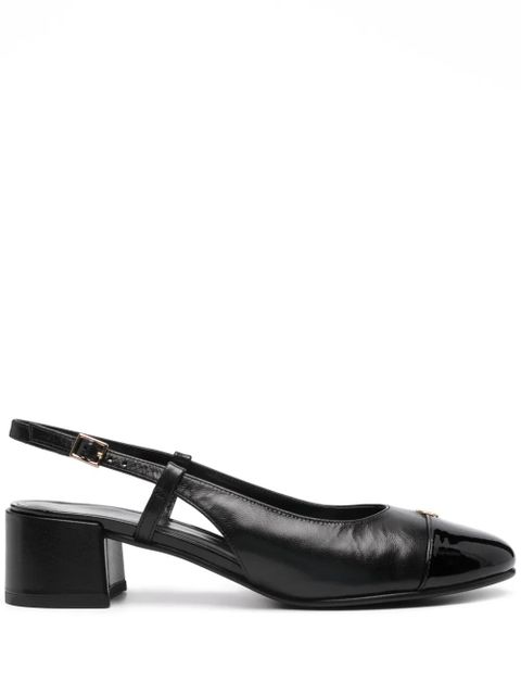 Tory Burch 45mm Double T-motif leather pumps - Black - zdjęcie produktu nr 1