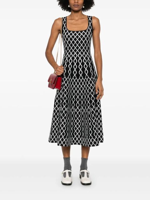 Maje geometric-print midi dress - Black