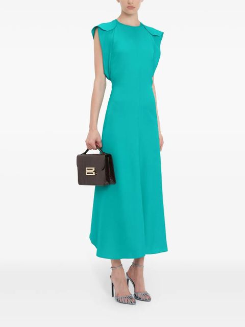 Victoria Beckham folded cap-sleeve midi dress - Blue - zdjęcie produktu nr 2