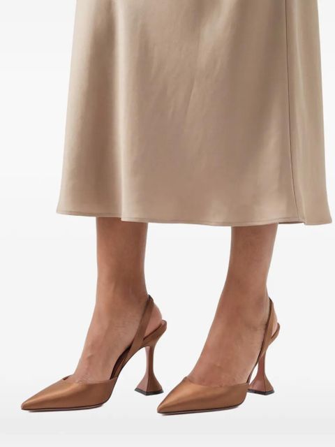 Amina Muaddi Holli slingback pumps - Brown