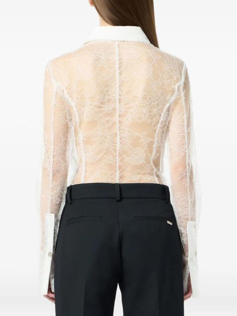 Blumarine lace-panelled shirt - White - zdjęcie produktu nr 2