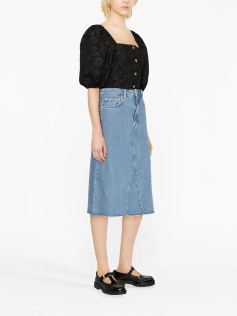 GANNI high-waist denim skirt - Blue