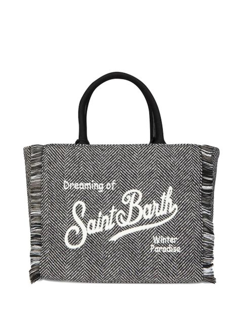 MC2 Saint Barth Colette herringbone fringed tote bag - Grey - zdjęcie produktu nr 1