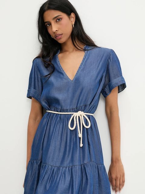 Answear.LAB sukienka kolor niebieski mini rozkloszowana