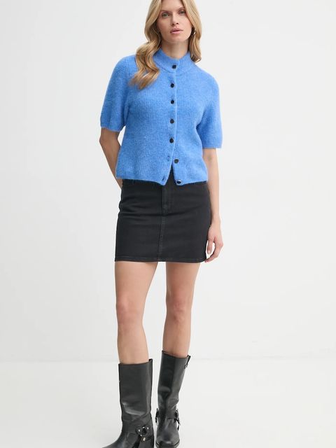 Gestuz kardigan wełniany kolor niebieski 10910034