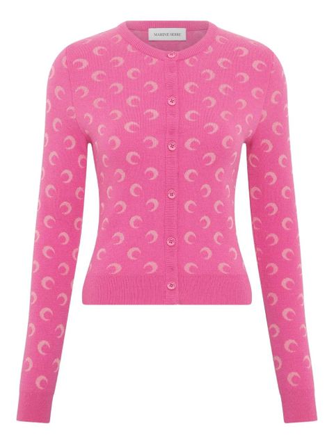 Marine Serre moon jacquard knit cardigan - Pink - zdjęcie produktu nr 1
