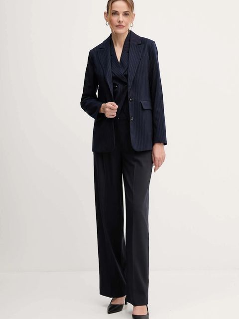 United Colors of Benetton marynarka kolor granatowy jednorzędowa wzorzysta 2X8MDW02H