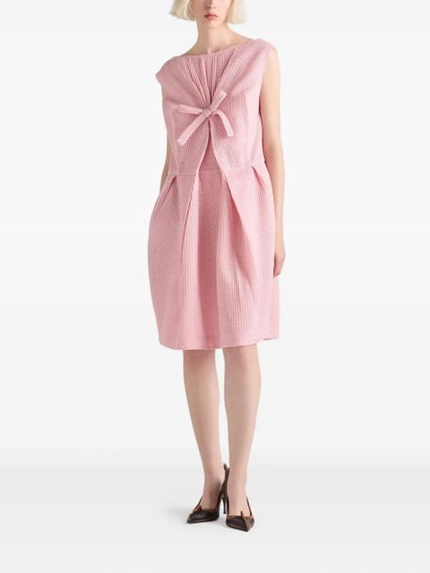 Prada bow-detail pleated dress - Pink - zdjęcie produktu nr 2
