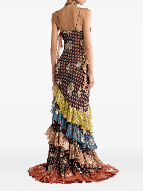 ETRO V-neck ruffled maxi dress - Black