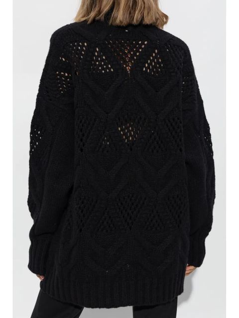 Sportmax diamond-knit maxi jumper - Black