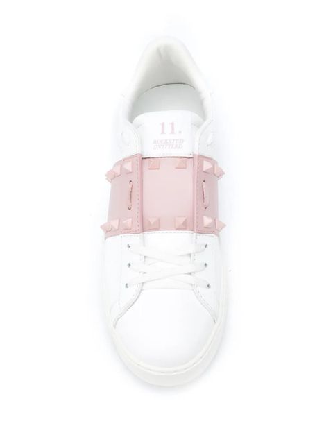 Valentino Garavani Rockstud open leather sneakers - White