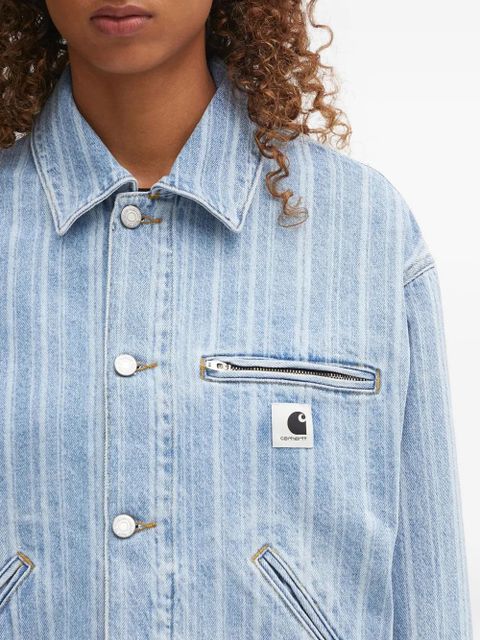 Carhartt WIP stripe-pattern button-fastening jacket - Blue