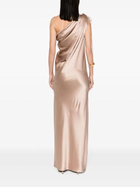 Max Mara one-shoulder silk dress - Neutrals