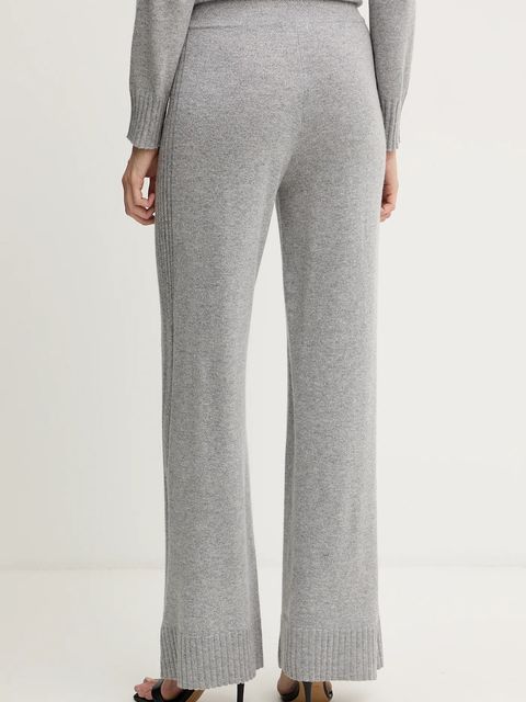 Armani Exchange spodnie z dodatkiem wełny damskie kolor szary proste high waist XW001165 AF16181