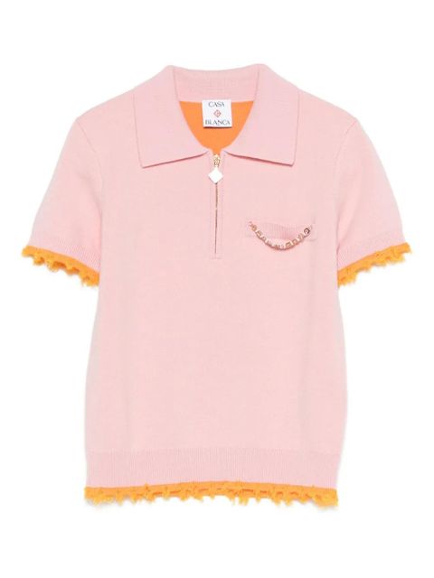 Casablanca logo-embellishment polo shirt - Pink - zdjęcie produktu nr 1
