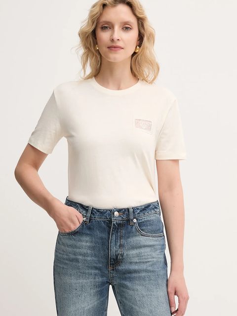 Twinset t-shirt bawełniany damski kolor beżowy 252TP2051 - zdjęcie produktu nr 1