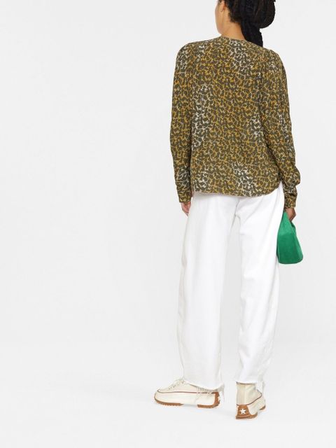 MARANT ÉTOILE V-neck printed blouse - Green