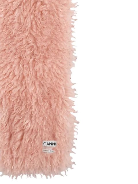 GANNI fluffy-texture scarf - Pink - zdjęcie produktu nr 2