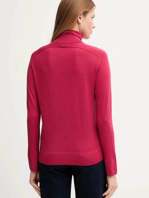 United Colors of Benetton sweter wełniany damski kolor różowy lekki z golfem 11AHD203Y - zdjęcie produktu nr 2