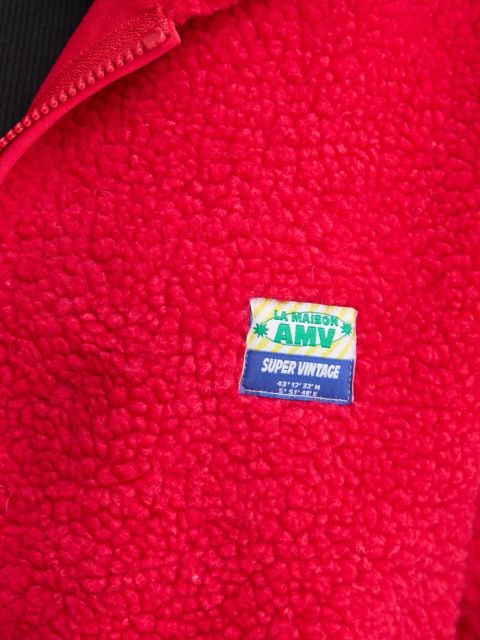 American Vintage bluza damska kolor czerwony z kapturem gładka HOK16EE25