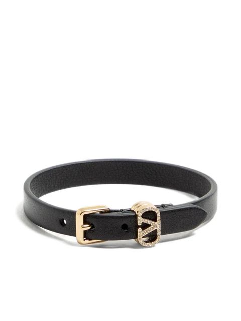 Valentino Garavani buckle-embellished leather bracelet - Black - zdjęcie produktu nr 1