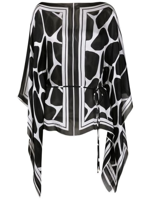 Valentino Garavani two-tone silk cover-up - Black - zdjęcie produktu nr 1