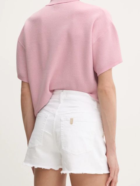 Liu Jo szorty damskie kolor biały z aplikacją high waist WA5460.T4033