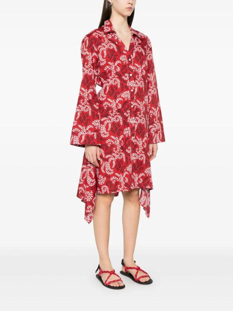Lanvin printed midi dress - Red