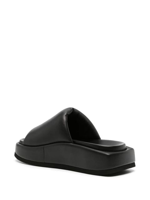The Attico Mia platform leather slides - Black