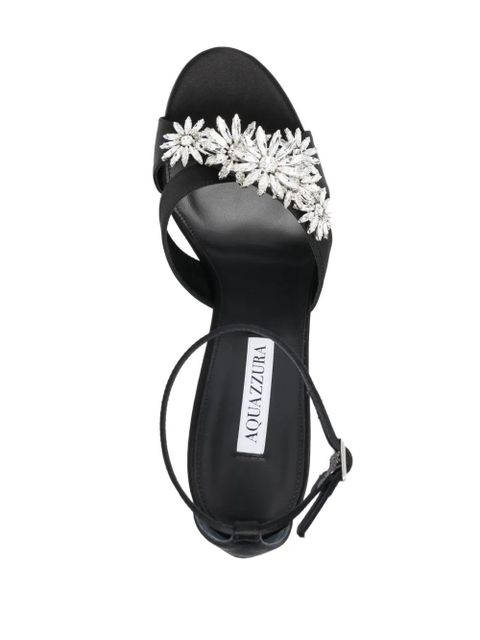 Aquazzura Margarita 110mm crystal-embellished sandals - Black
