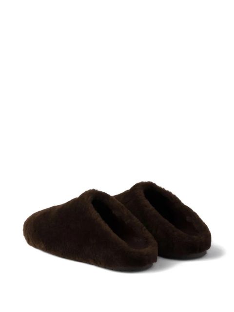 Prada suede shearling mules - Brown - zdjęcie produktu nr 2