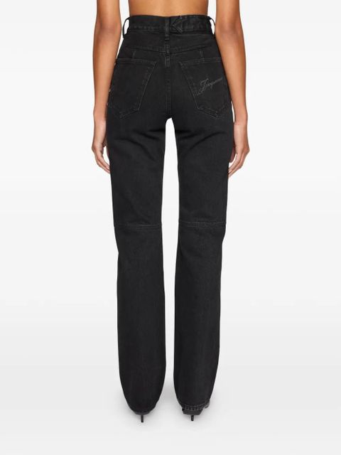 Jacquemus Le De-Nimes Droit logo jeans - Black - zdjęcie produktu nr 2