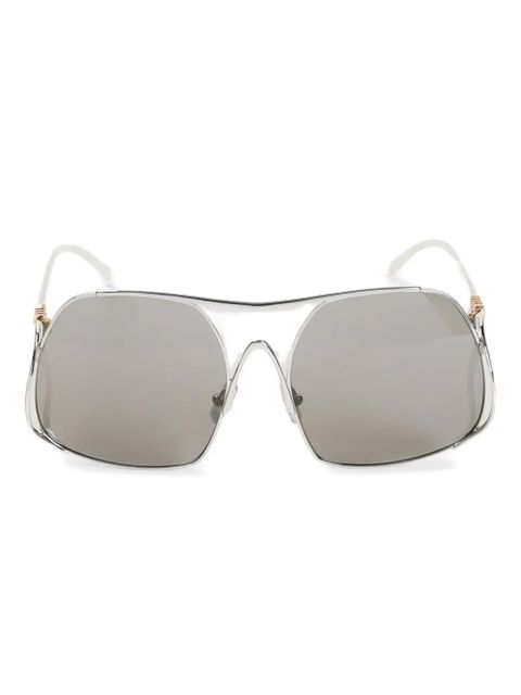 Miu Miu Eyewear logo-lettering sunglasses - Grey - zdjęcie produktu nr 1