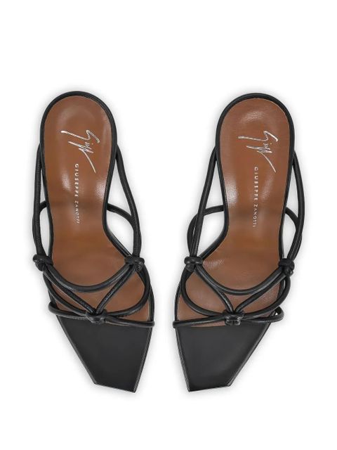 Giuseppe Zanotti knotted detail square toe mules - Black