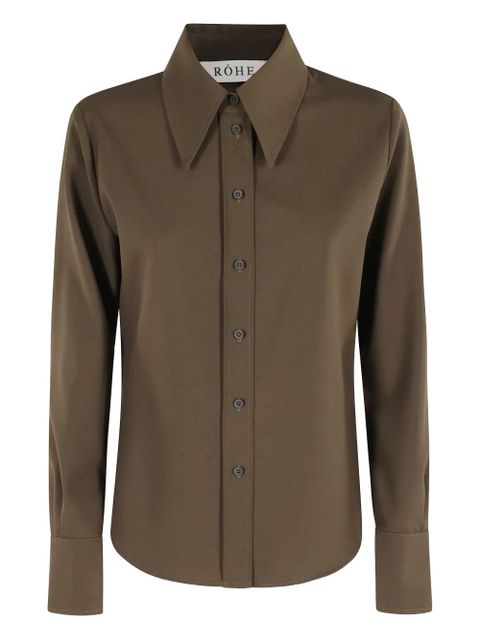 Róhe buttoned pointed-collar shirt - Brown - zdjęcie produktu nr 1