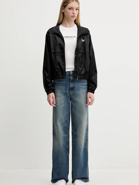 Tommy Jeans kurtka kolor czarny przejściowa oversize DW0DW20952
