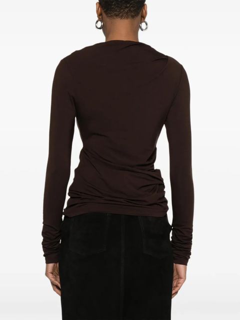 ENTIRE STUDIOS Drape long-sleeve top - Brown