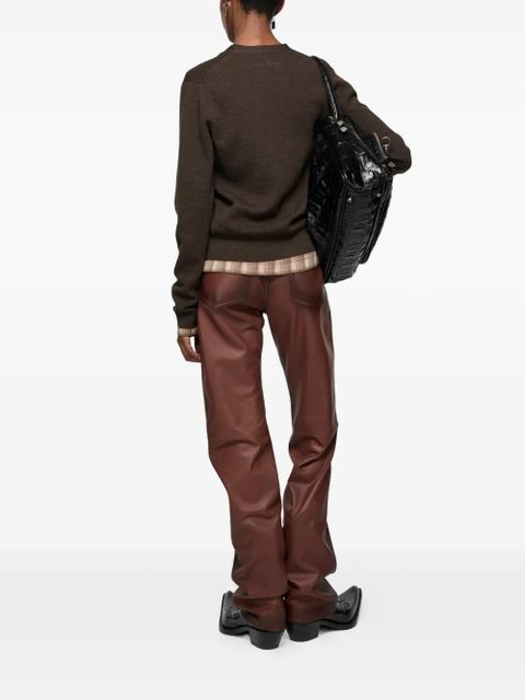 Acne Studios faded-effect leather trousers - Brown