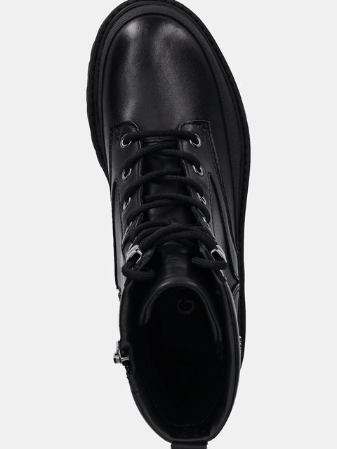 Guess workery skórzane BADA2 damskie kolor czarny na płaskim obcasie FLFB2D LEA10