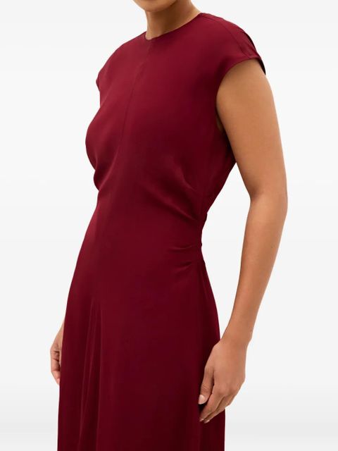 Marie Oliver Zuri cap-sleeve midi dress - Red