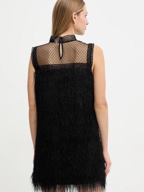 Twinset sukienka kolor czarny mini prosta 252TT2301 - zdjęcie produktu nr 2